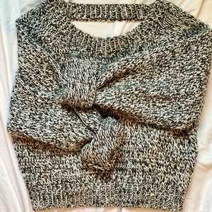 Knit sweater w/ open back